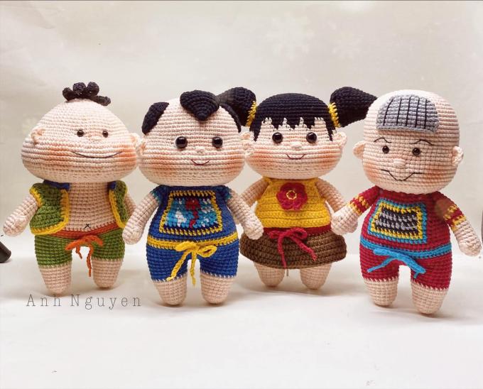 Bộ tứ Thần đồng Đất Việt phiên bản móc len được chị em lenbiz khen nức nở