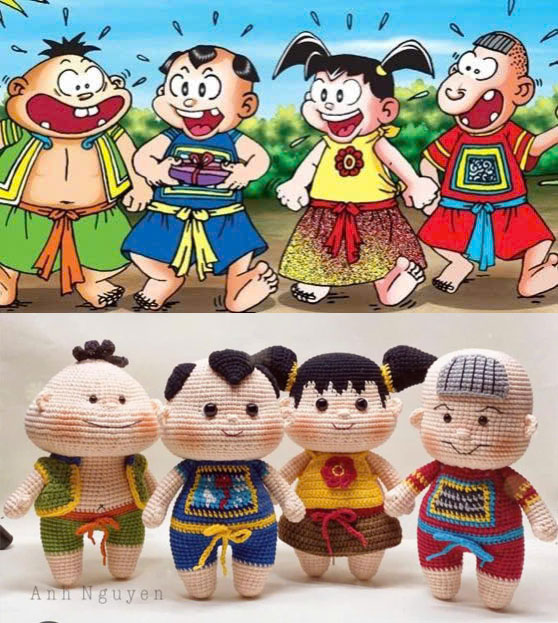 Nhắc đến tuổi thơ của thế hệ 8X, 9X Việt Nam, chắc hẳn ai cũng từng biết đến bộ truyện tranh “Thần đồng Đất Việt” – nơi bốn nhân vật Trạng Tí, Sửu Ẹo, Dần Béo và Cả Mẹo gắn liền với bao ký ức học trò. Và thật bất ngờ, mới đây, cộng đồng lenbiz Việt Nam lại “dậy sóng” khi tác giả Anh Nguyễn cho ra mắt phiên bản móc len của bộ tứ huyền thoại này – vừa đáng yêu, vừa giữ trọn hồn Việt, khiến ai nhìn cũng phải thốt lên: “Y chang trong truyện luôn!”.