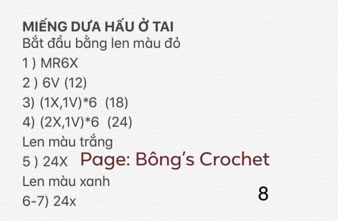 Cái má phính, đôi mắt sâu hút hồn và cái miệng cười dễ thương của bé thỏ dưa hấu - chart free của Betugurumi - thật dễ khiến người ta yêu ngay từ cái nhìn đầu tiên. Chart móc thỏ mặc quần yếm dưa hấu này khá chi tiết nên bạn yên tâm mình sẽ tạo ra một bé thỏ xinh yêu hết nấc cho mà xem! "Ai yêu em thỏ/ Thì làm được thôi!".