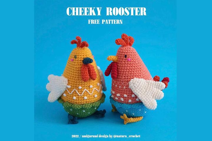 Học cách phối màu lạ mắt qua chart móc con gà trống ngộ nghĩnh - free pattern của @natura_crochet