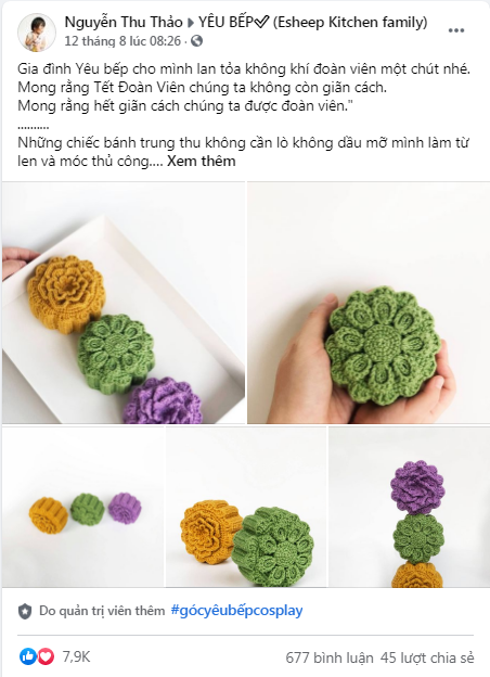 Tết Đoàn viên năm nay, chị em lenbiz được mãn nhãn khi chiêm ngưỡng những chiếc bánh trung thu bằng len handmade đẹp tinh tế do chị Nguyễn Thu Thảo (Yarnme88) thiết kế.