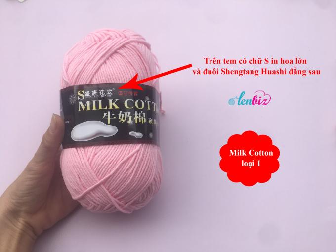 Milk cotton 125gr là dòng len quốc dân được các chị em đan móc ưa chuộng, ngay cả người mới học cũng hay được khuyên mua len này để tập móc. Trên thị trường hiện có 2 loại len milk có mẫu mã na ná nhau nên khiến nhiều chị em hoang mang không biết mình có mua phải hàng giả hàng nhái không. Bài viết này Lenbiz.vn sẽ giúp bạn phân biệt len milk cotton 125gr loại 1 và loại 2 để tránh mua nhầm.
