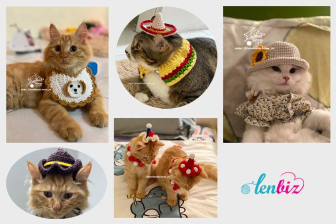 Trào lưu móc phụ kiện cho thú cưng bằng len gây sốt những ngày giãn cách
